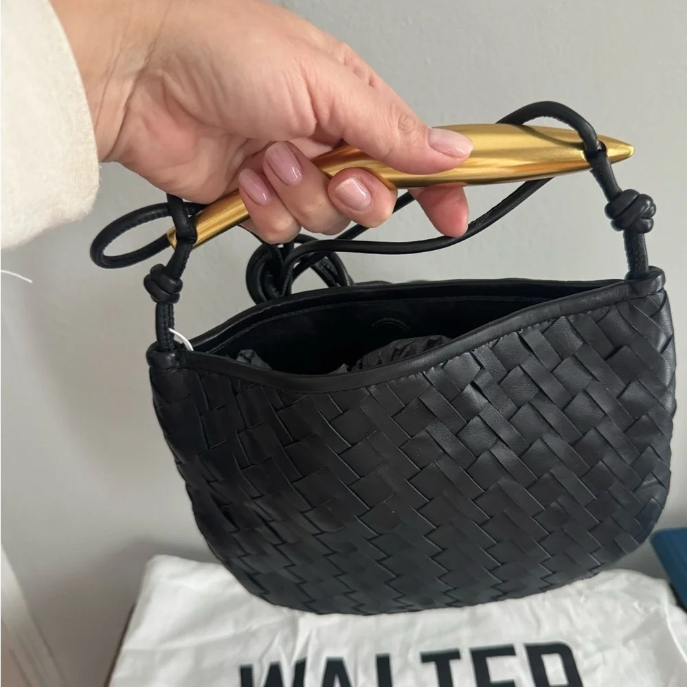Walter Baker Black and Gold Woven Women's Bag